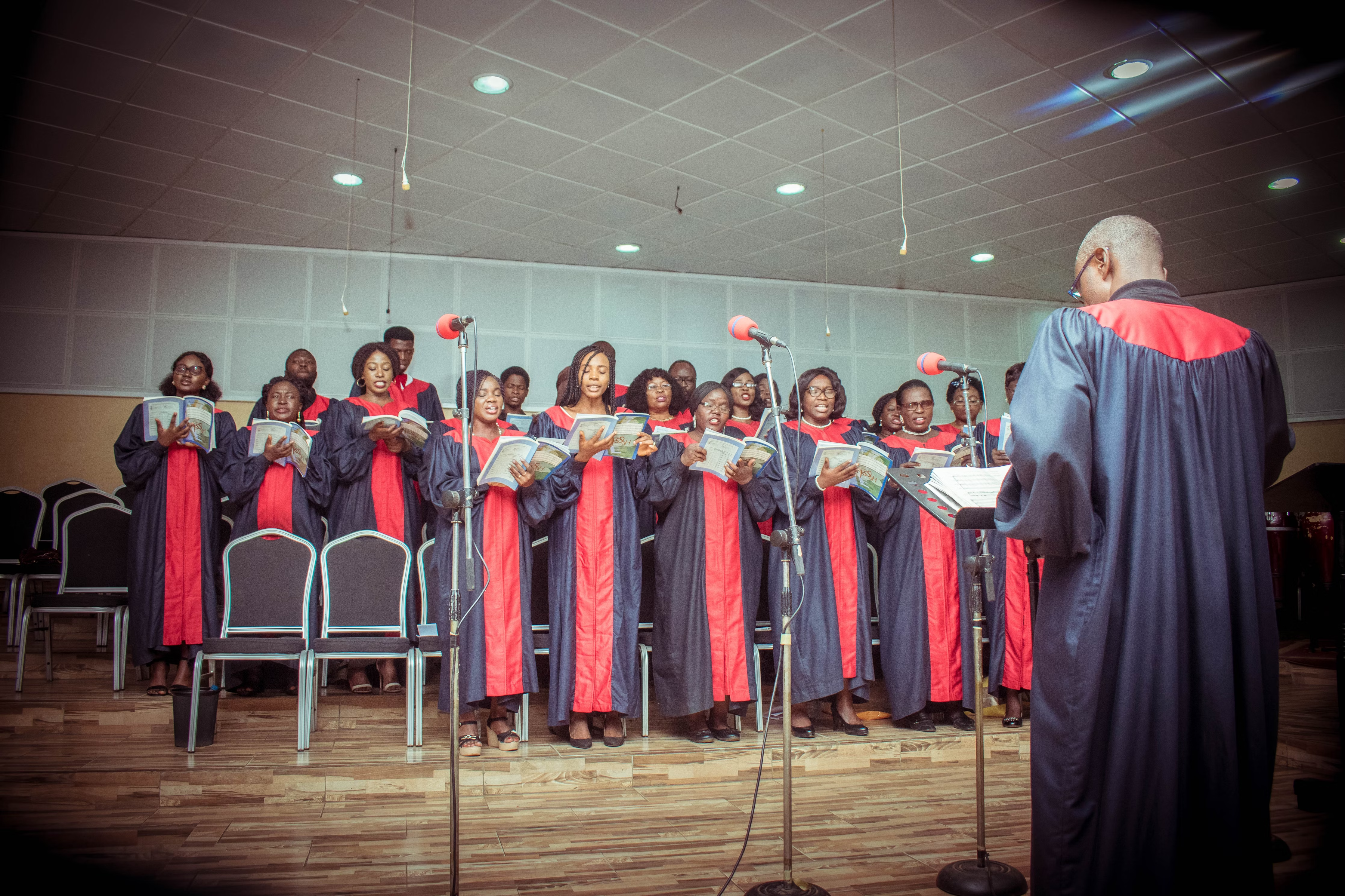 A church choir performing copyright free black gospel music